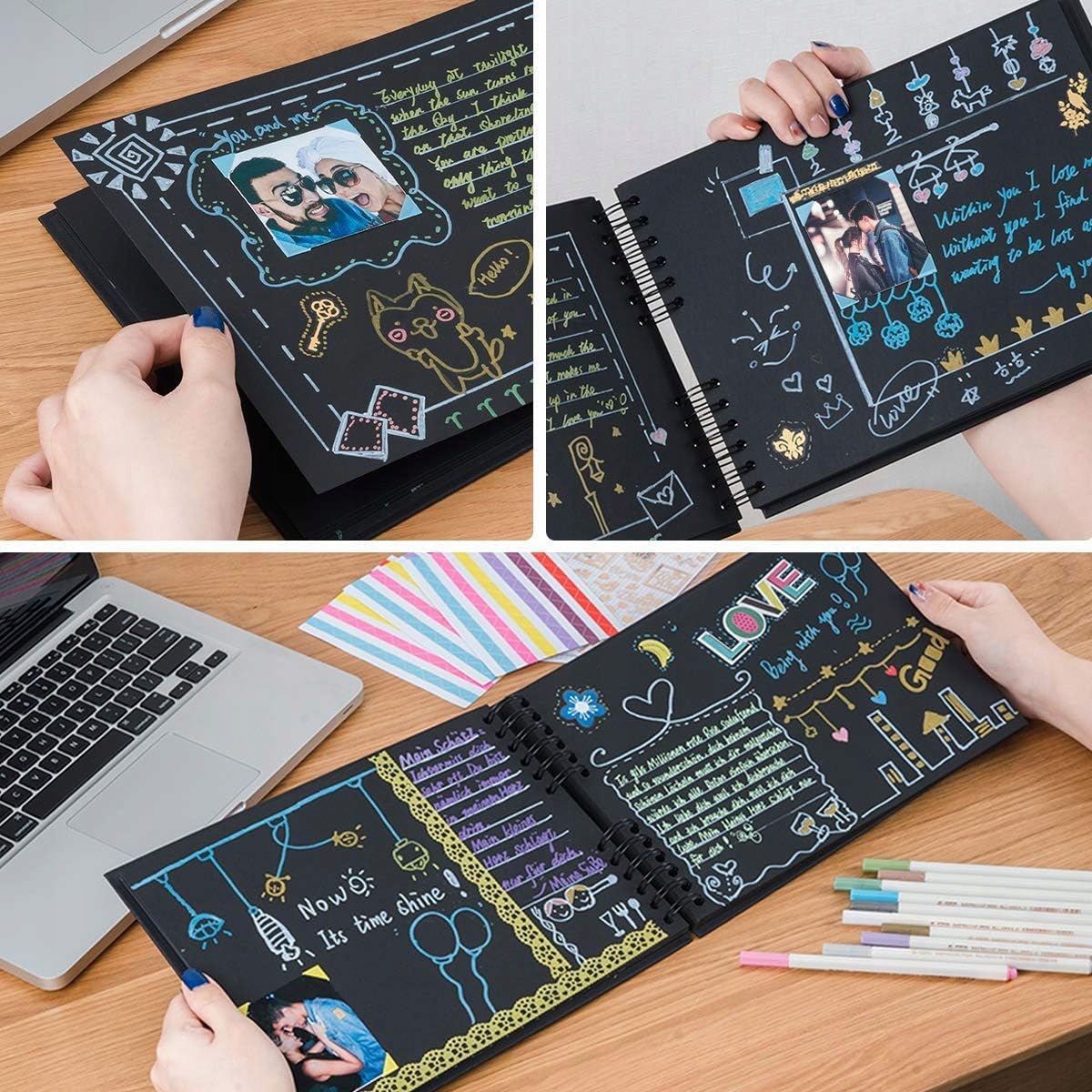 ALBUM NA ZDJĘCIA SCRAPBOOKING NAKLEJKI PISAKI DIY Marka Inna