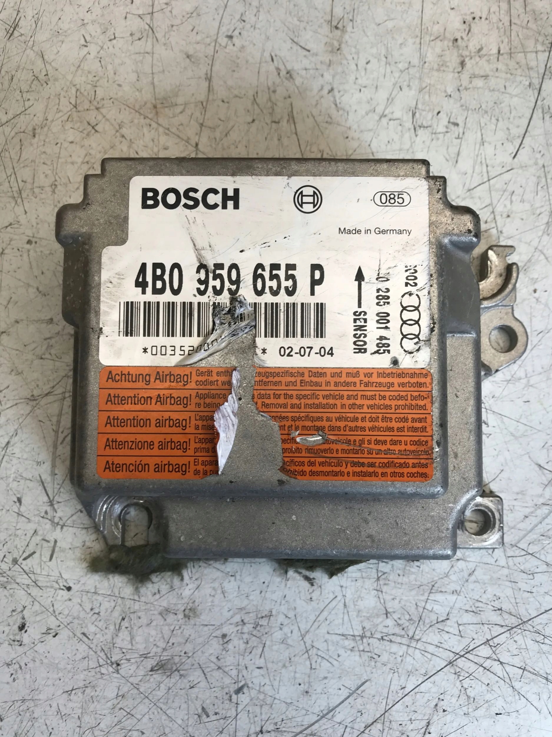 SENSOR modul AIRBAG AUDI A6 C5 4B0959655P