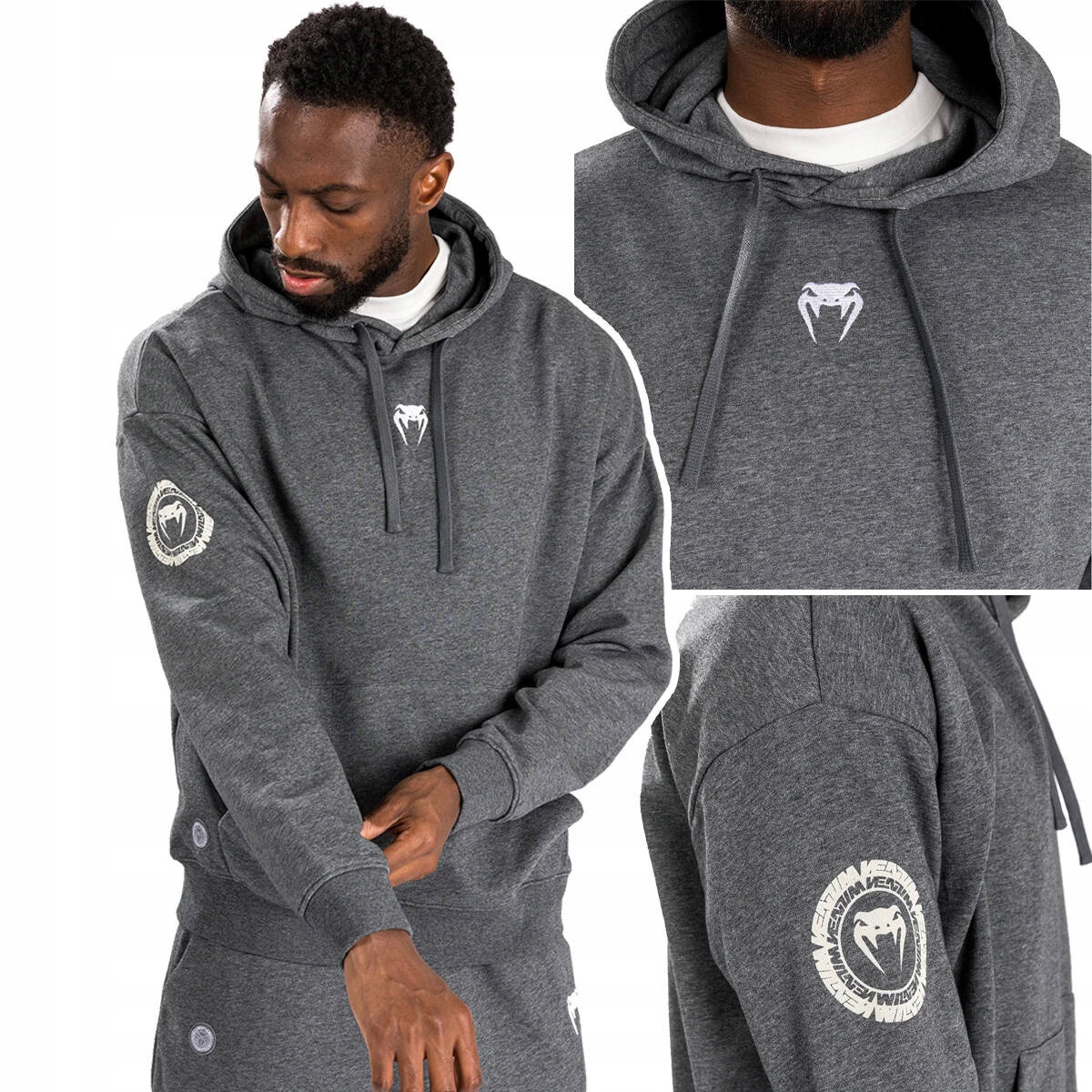 Bluza z kapturem rozpinana męska Venum Vortex XL Lite Szara r. XXL