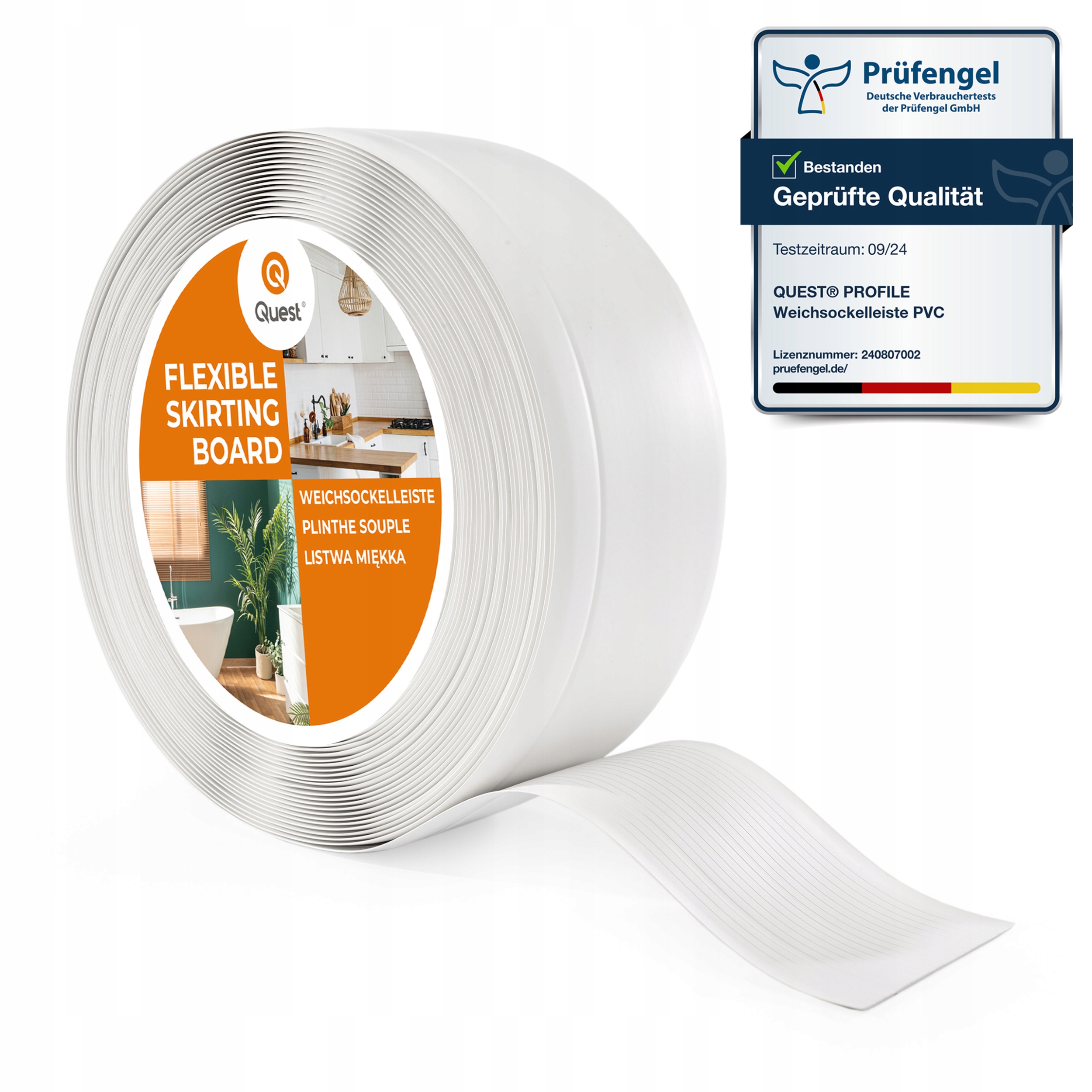 Pvc soklová lišta pružná 70/20, bílá, 15 m