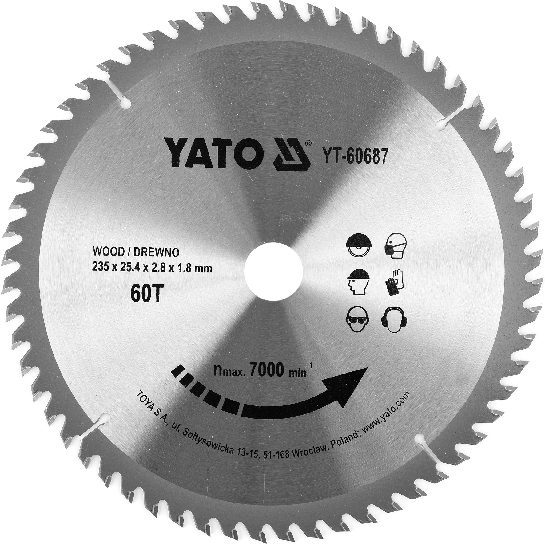 

Yato Tarcza Widiowa Do Drewna 235 x 25.4 mm 60T