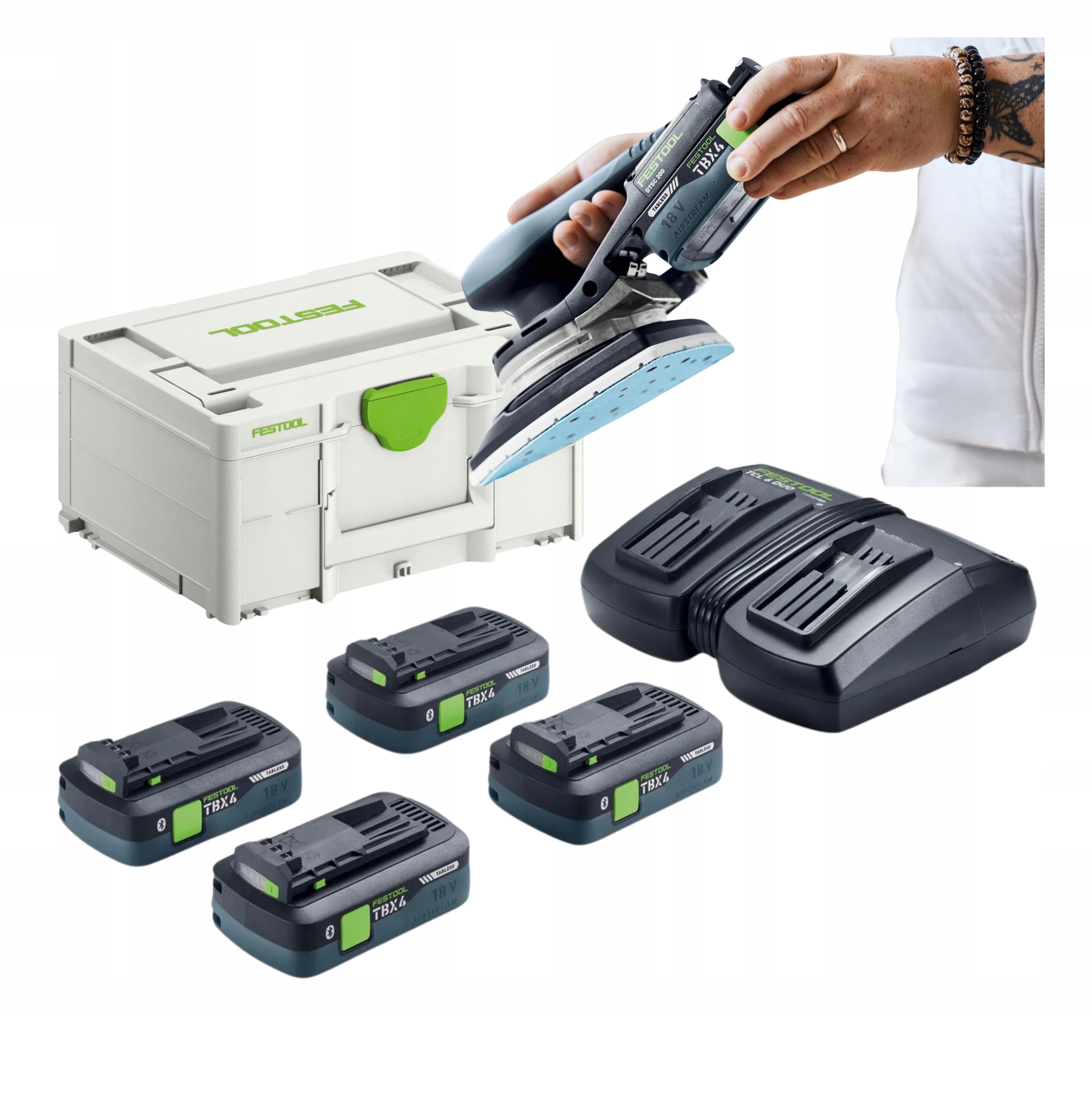 Zestaw energii Sys 18V 4xTBX4/TCL6DUO Technologia Tabless Festool 578823
