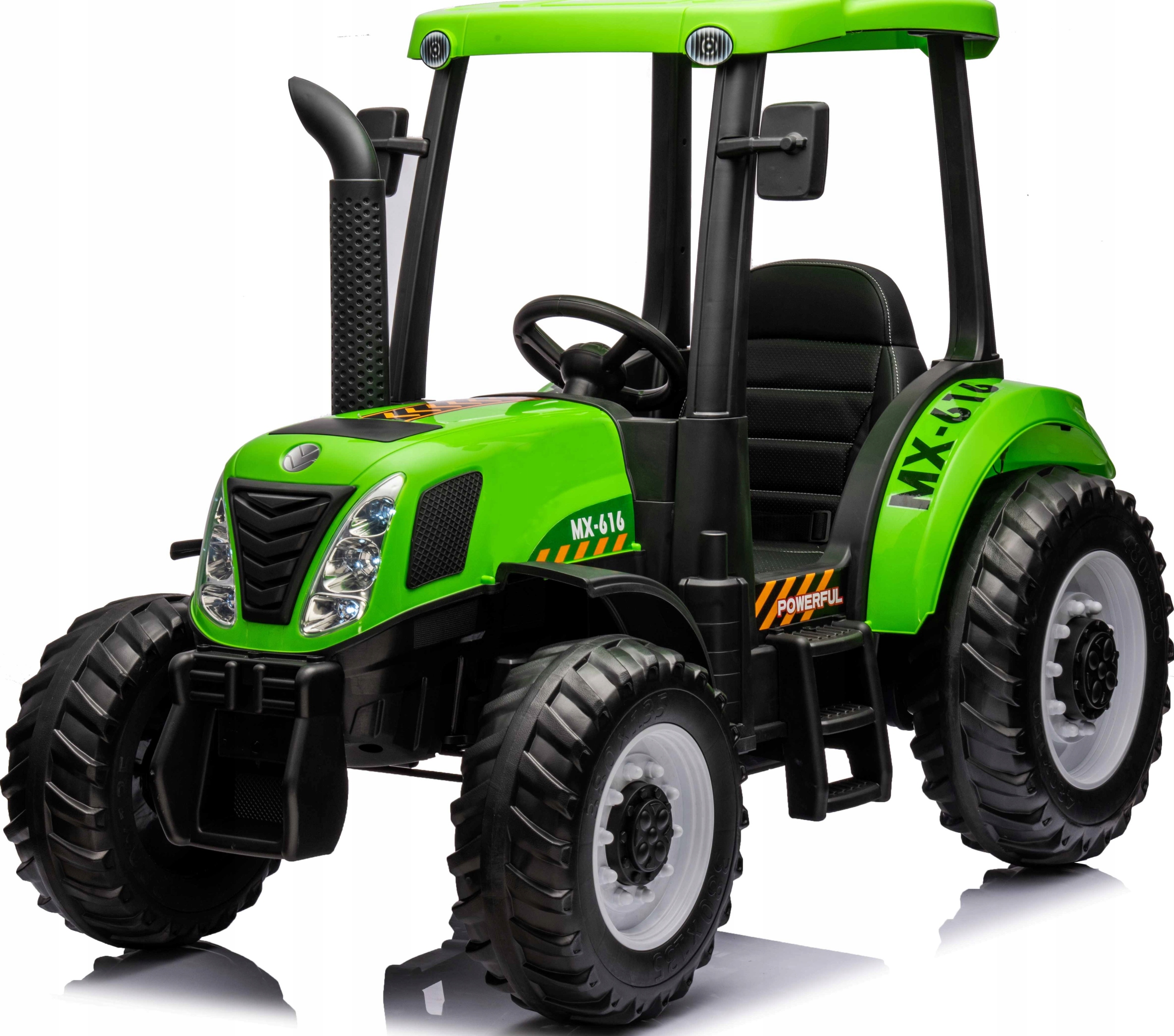 Olbrzymi Traktor na akumulator z przyczepą 24V Moc 400Wat Pilot Koparka
