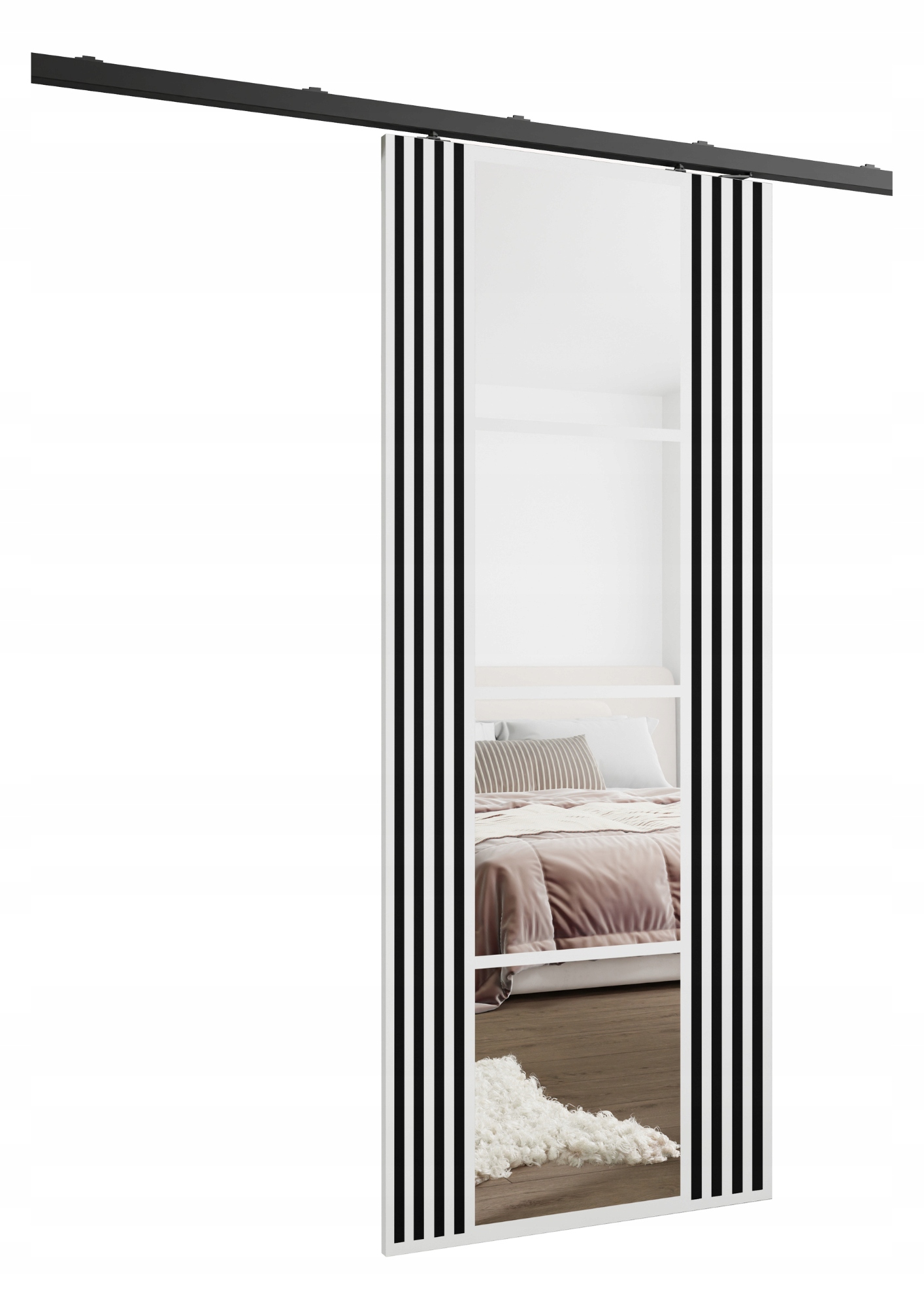 Posuvné nástěnné dveře HS-45 Endi 80 bílá lamela