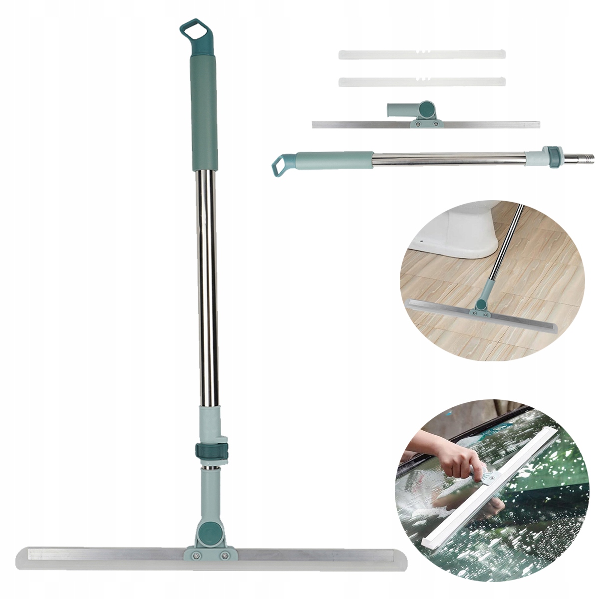 Levně Stěrka vody z podlahy, teleskopický mop, kartáč, sběrač oken, 110 cm