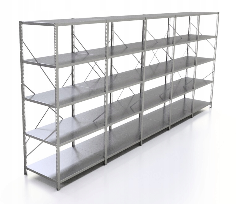 REGAŁ PÓŁKOWY OCYNKOWANY MODUŁ 195x455x60 5 PÓŁEK