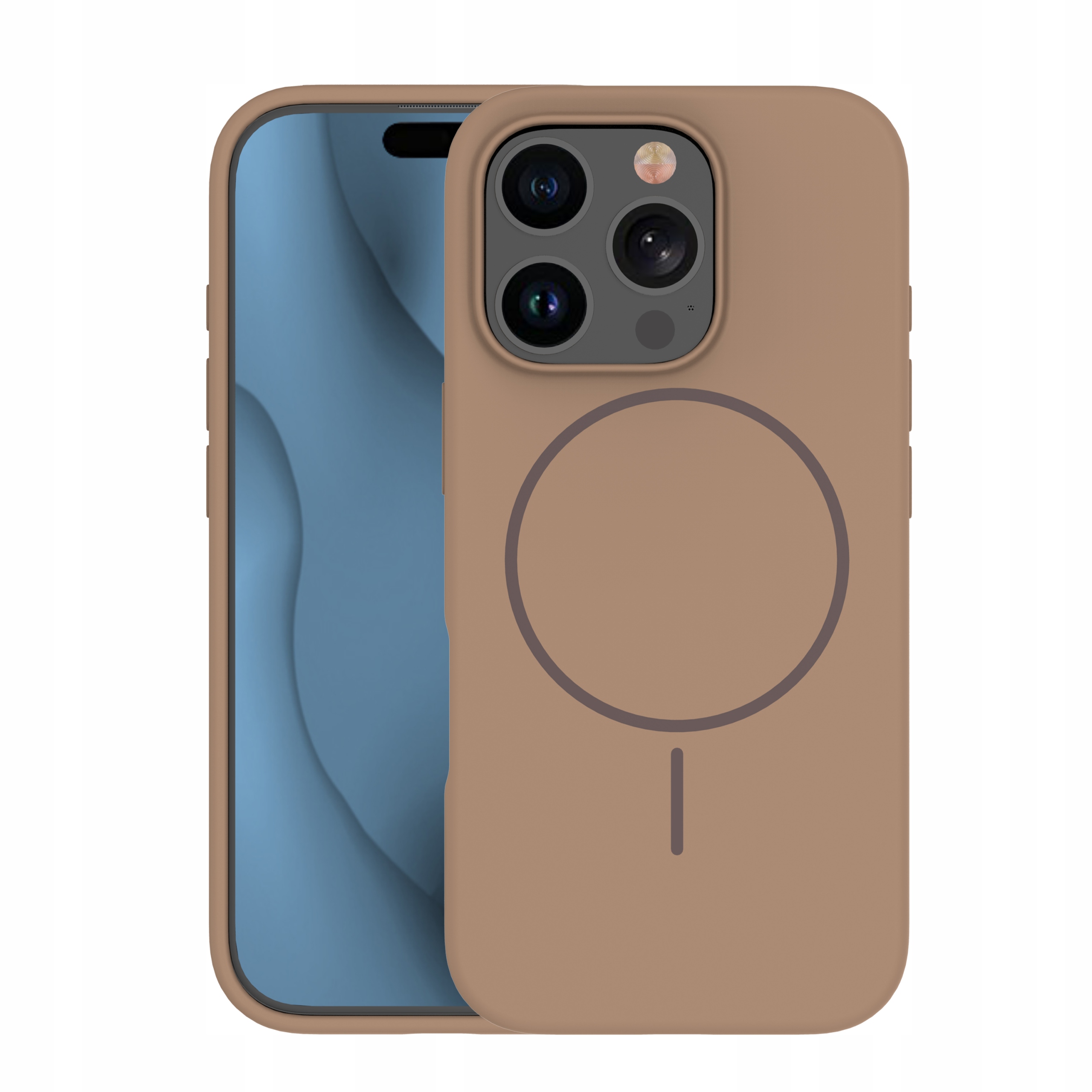 Nakładka Silicone Thin Mag do iPhone 17 Pro 6,3" 18 Pro 6,3" brązowa Tfo