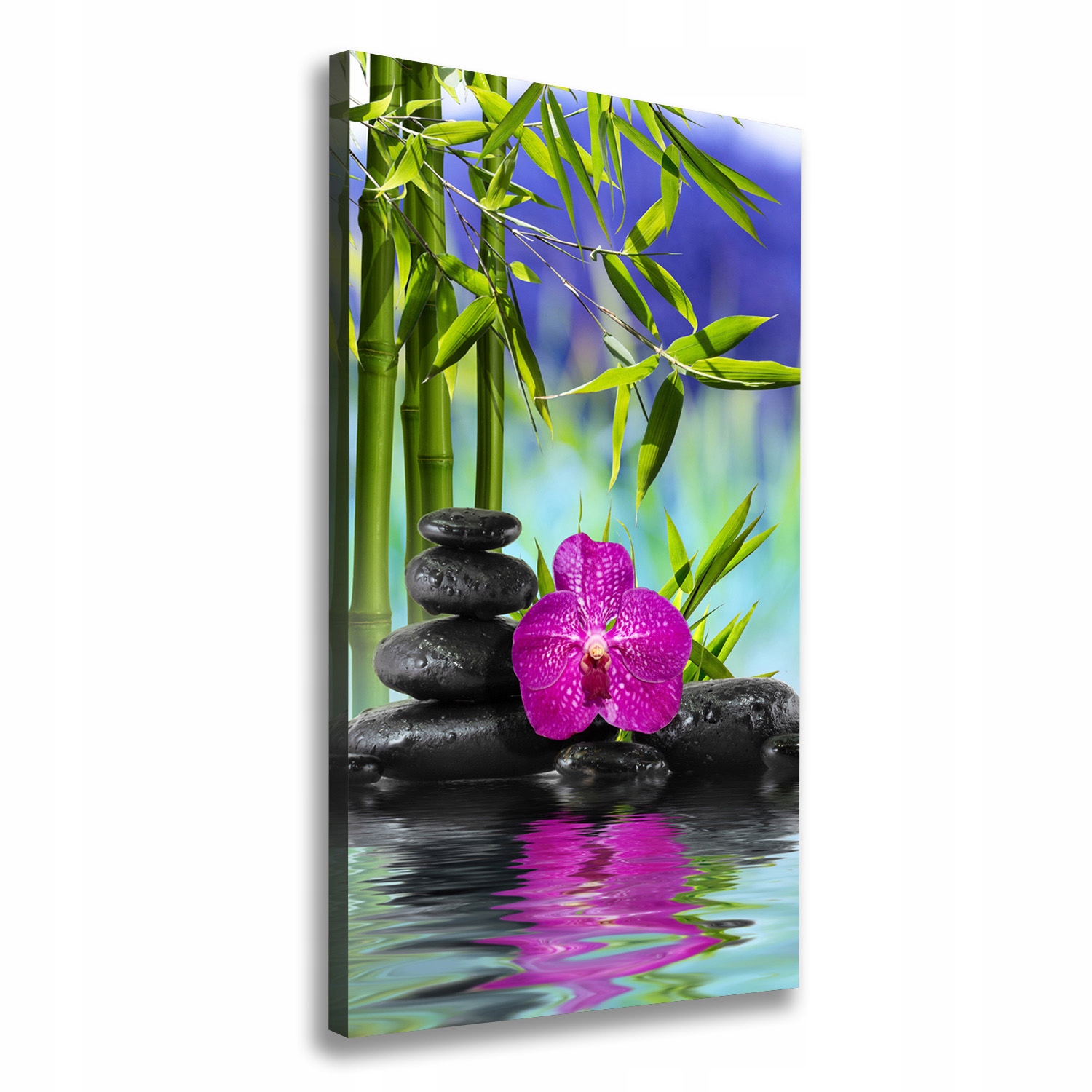 

Foto obraz na płótnie Orchidea i bambus 50x100 cm