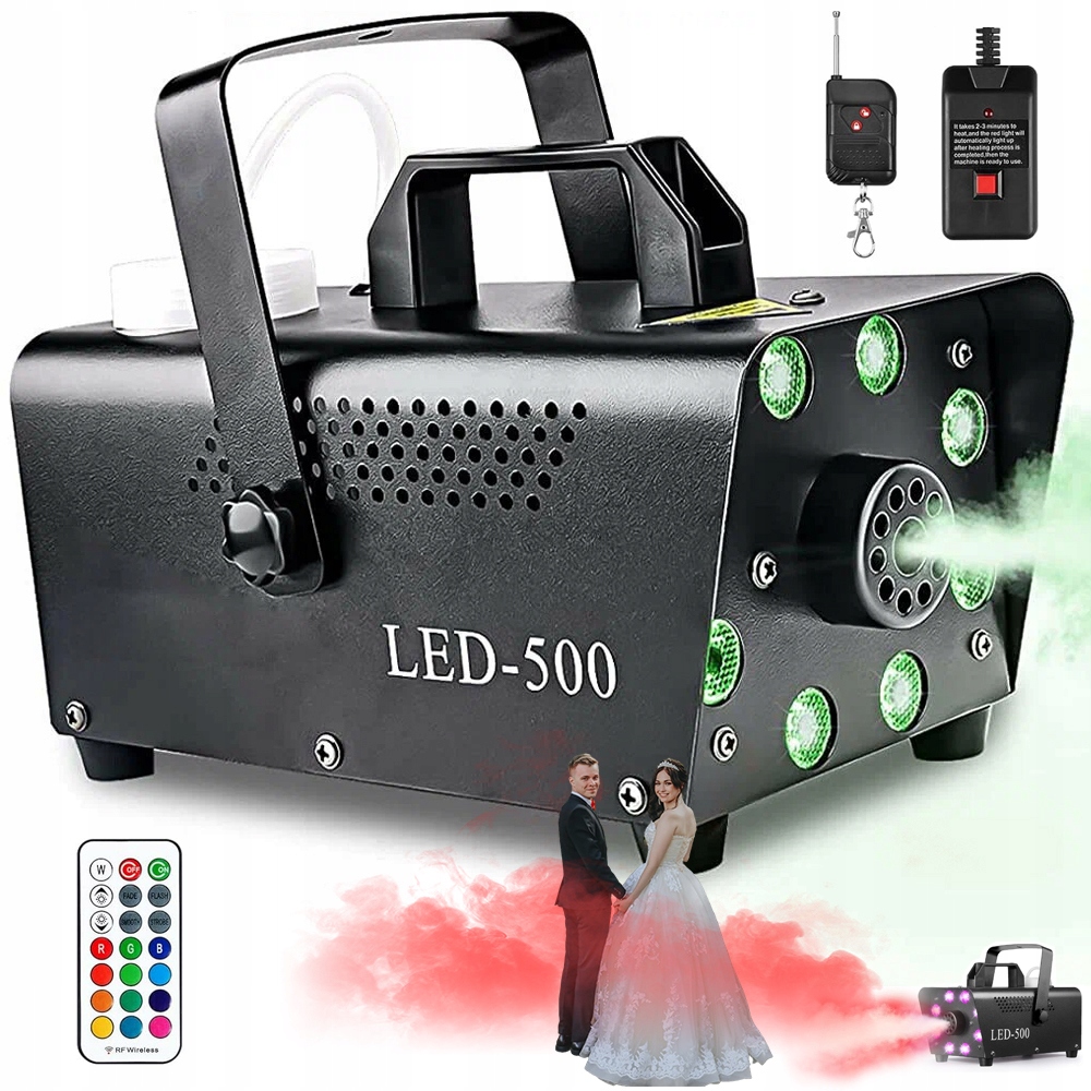 Výrobník Mlhového Kouře S 8 Ledkami 12 Barev 300 ML Na Svatební Hostina Párty 500 W