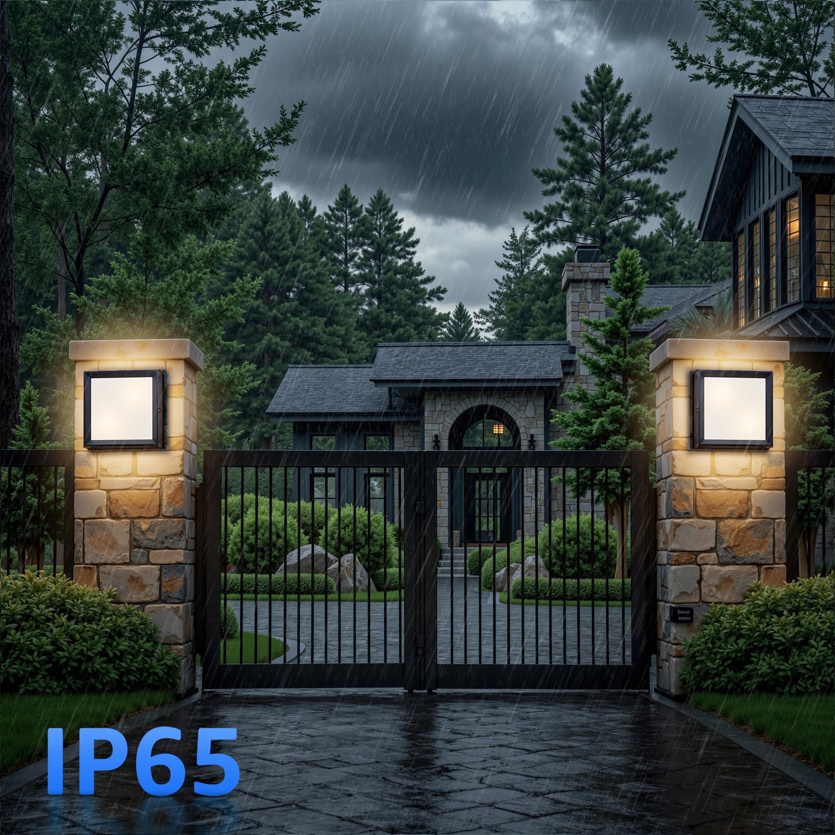 KLIGHTEN Zewnetrzna Lampa Scienna IP65 2x E27 Max 60W Bez Zarowek Anthrazit — miniatura 6