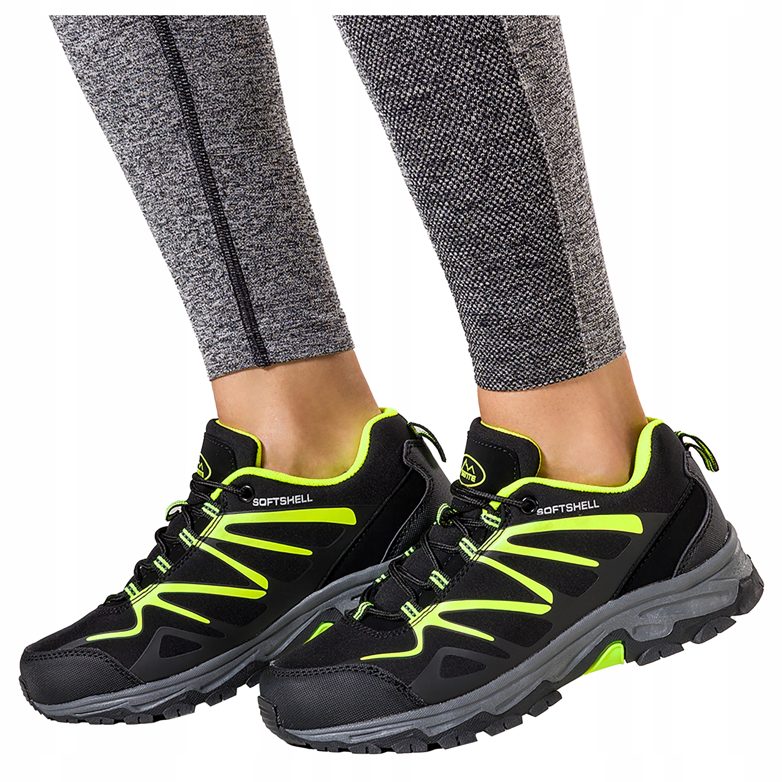 Černá Trekingová dámská šněrovací softshellová sportovní obuv, velikost 37