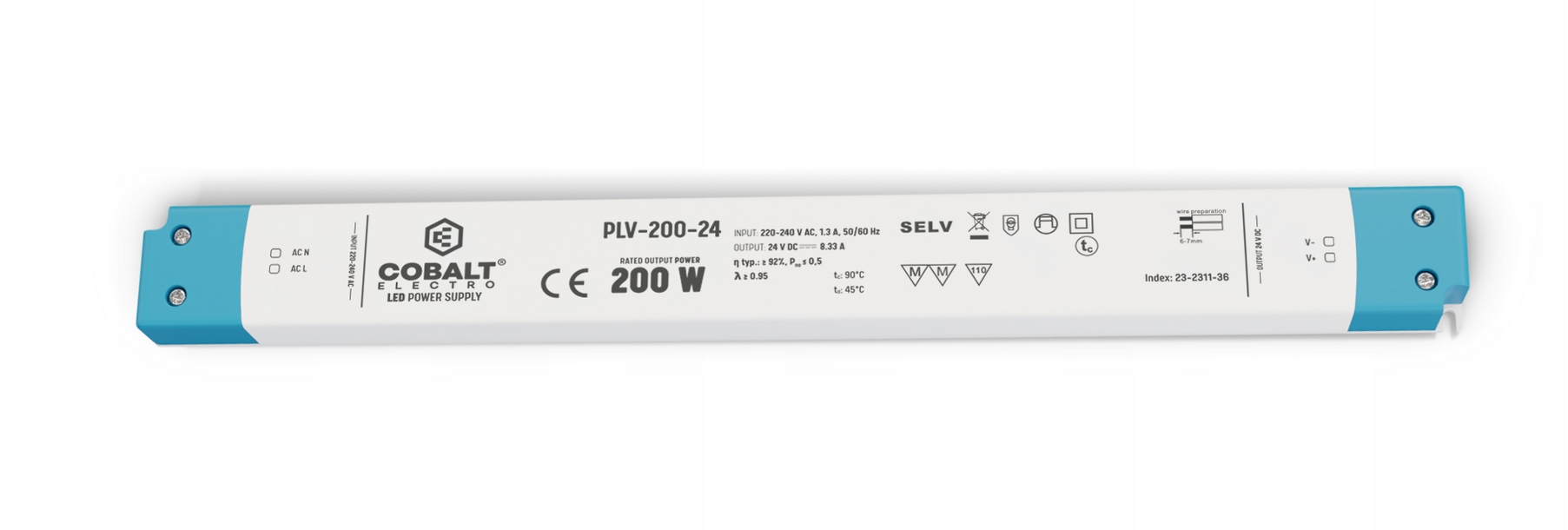 Led napájací zdroj CobaltElectro Plv 24V 200W IP20 8.33A
