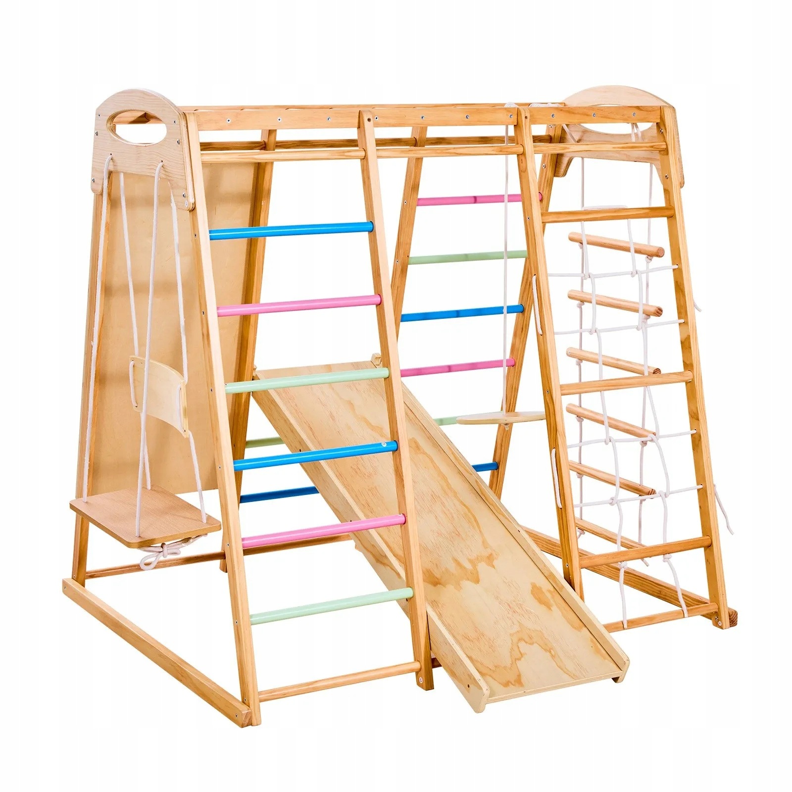 Plac zabaw domowy drewniany Montessori małpi gaj 113 kg zestaw 9w1 premium