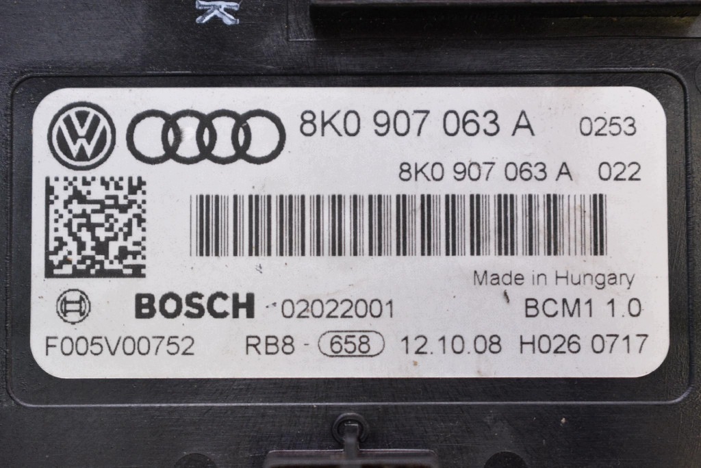 Unité commande confort 8K0907063A AUDI A4 B8 2.0 TDI 120 KM 07-11