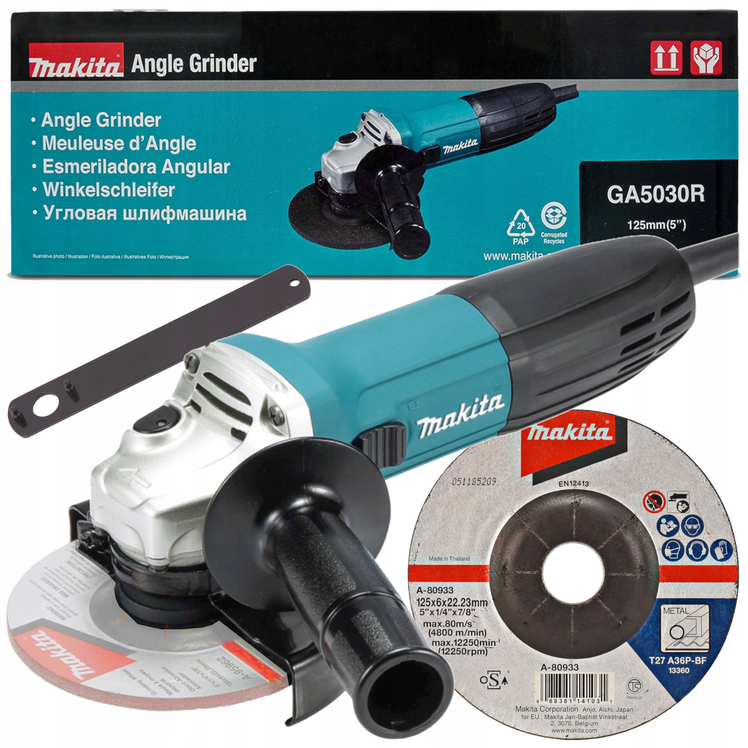 Makita GA5030R Úhlová Bruska 125 mm 720 W Volný Soft Start Flex Kotouč