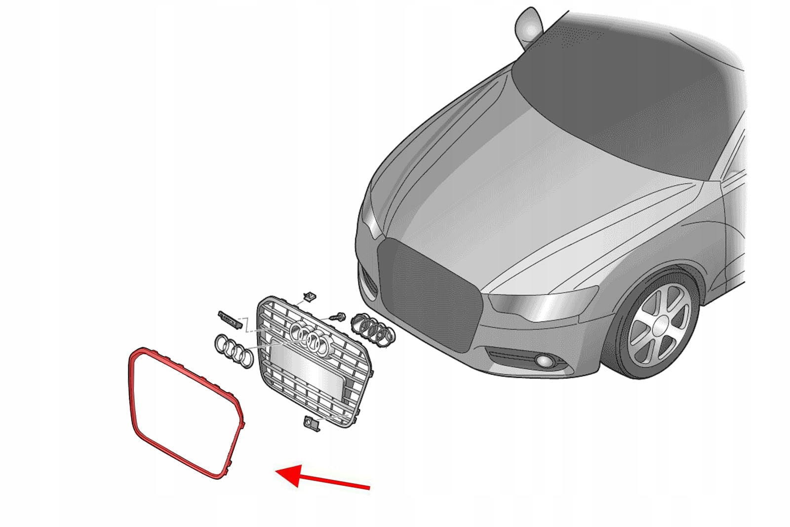 AUDI A6 C7 4G 2011-2015 PRZED FACELIFTINGIEM RAMKA GRILLA CZARNA 4G0853651A EAN (GTIN) 5905226109696