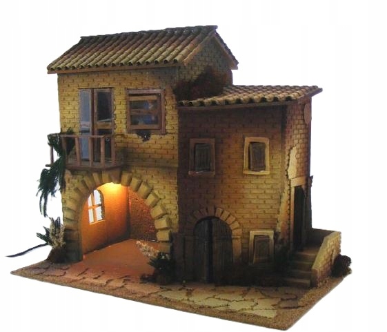 Poschodový Domček Na Vianočný Betlehem S Ženou V Okne, Pohyblivý, 45 CM