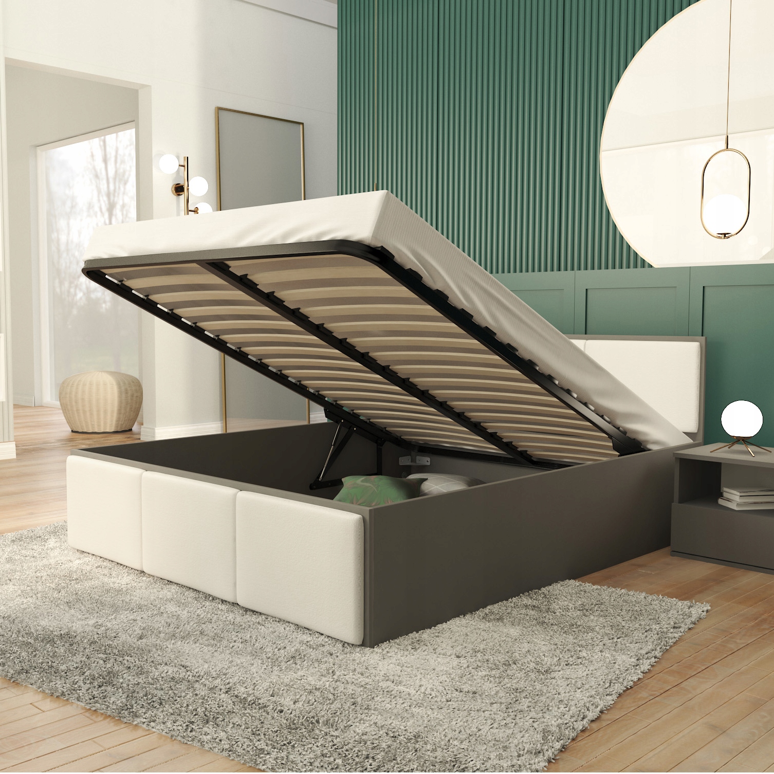 

Łóżko tapicerowane 120x200 Panama T podnoszone