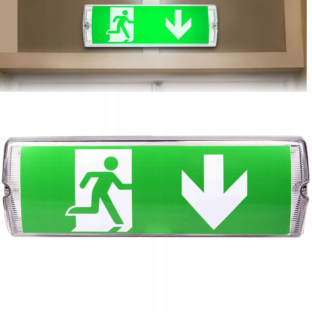 LAMPA AWARYJNA EWAKUACYJNA EXIT LED ZEWNĘTRZNA IP65 DROGĘ EWAKUACYJNĄ 3H