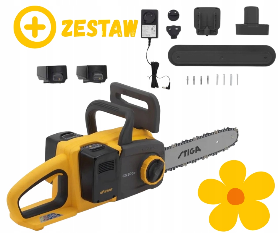 Pilarka akumulatorowa Stiga Cs 300e 20V 1000W 30cm pompa auto zestaw 2x 4Ah