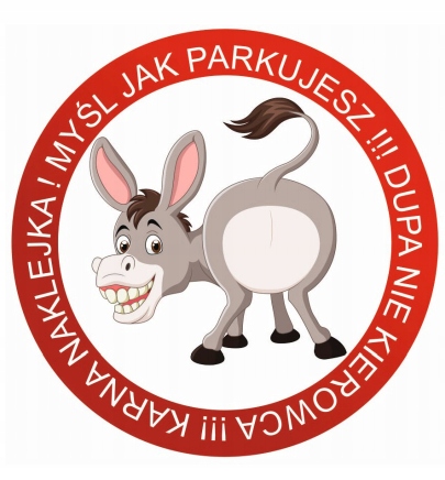 Naklejki etykiety karne za złe parkowanie duże o średnicy 7cm 12szt K6