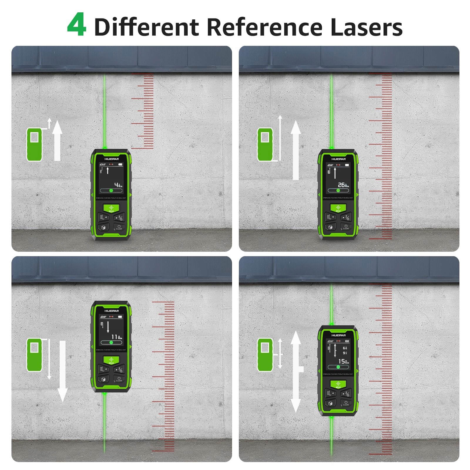 HUEPAR Zielownik Laserowy 120M wyświetlaczem LCD trybem pitagorejskim — miniatura 9