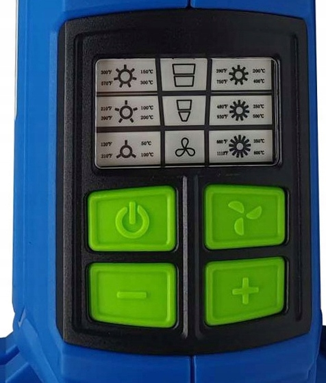 HOGERT OPALARKA 2000W 2-BIEGI 50-600°C LCD 12-reg. Temperatura maksymalna 600°C