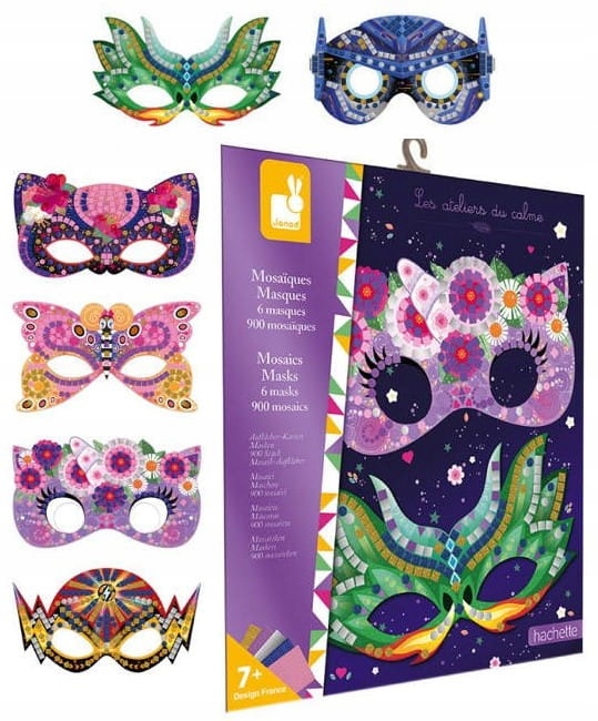 

Zestaw kreatywny Mozaika Maski 7+ Janod 6 masek