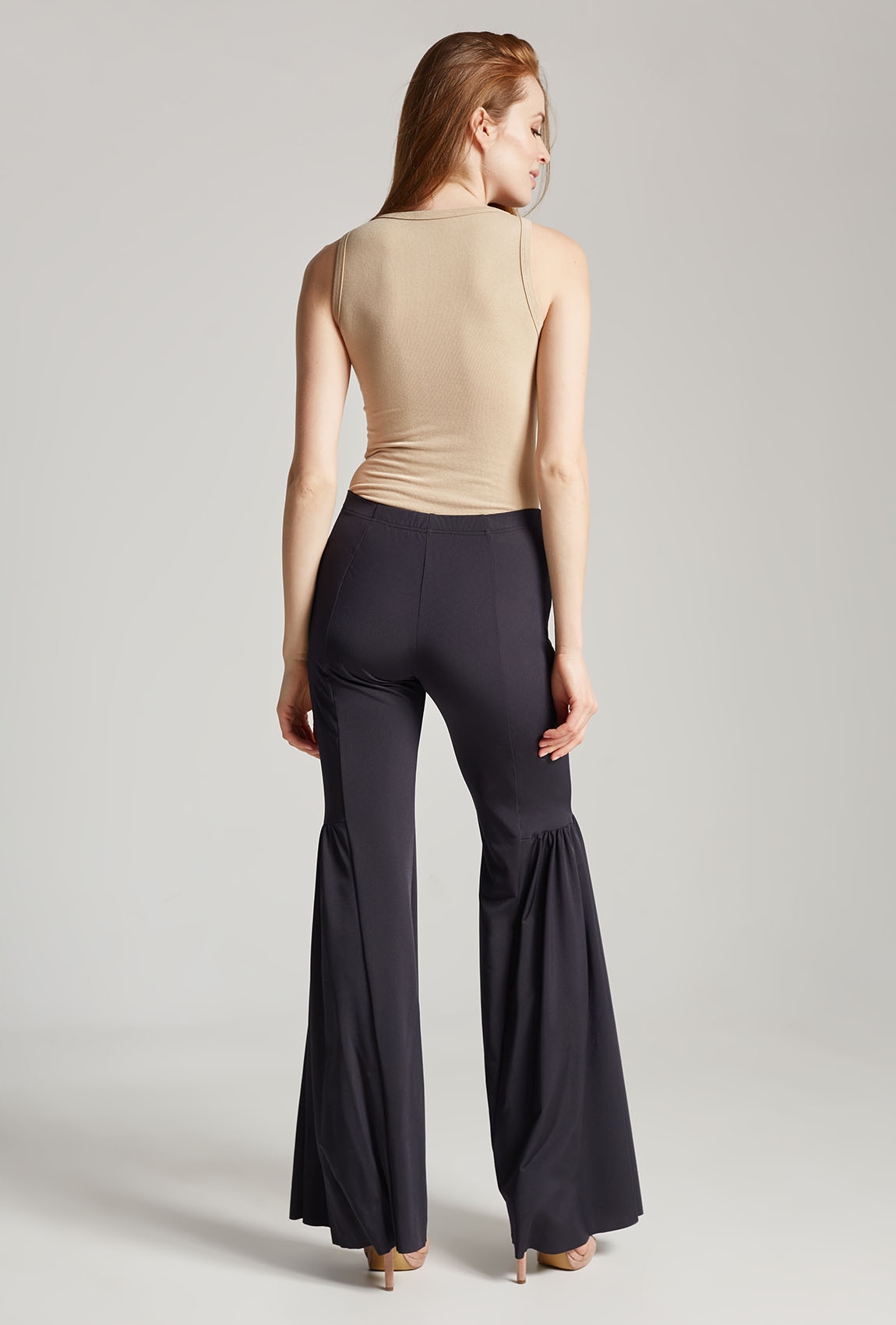 Czarne spodnie dzwony Gatta Vita Black rozmiar L Stan (wysokość w pasie) średni