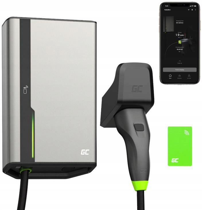 Nabíjačka Ev Wallbox Green Cell Habuden 22KW Typ 2 7,5 M Nfc Wi-fi