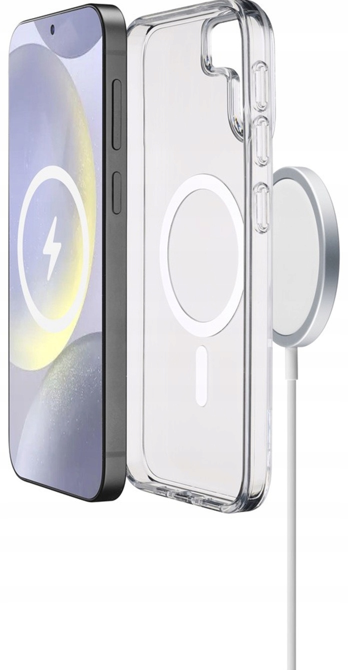 Etui Cellularline Gloss MagSafe do Samsung Galaxy S25 Przezroczysty