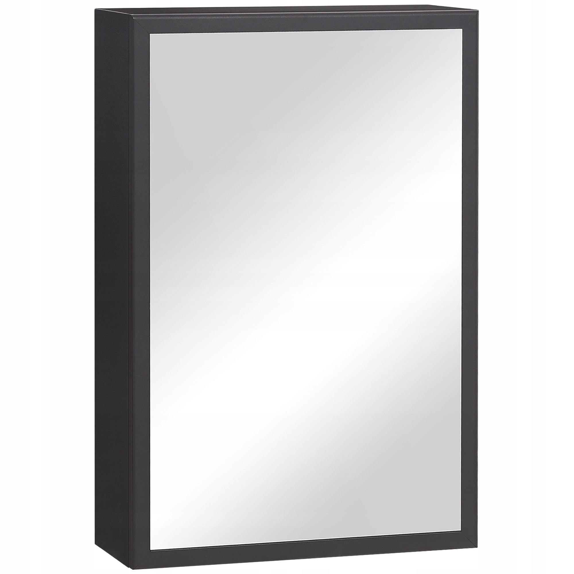Závesná kúpeľňová skrinka so zrkadlom čierna Loft 60 cm