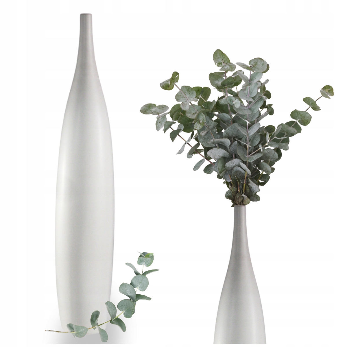 Podlahová váza Bílá Vysoká Keramická Moderní Jednoduchá Velká 70 cm