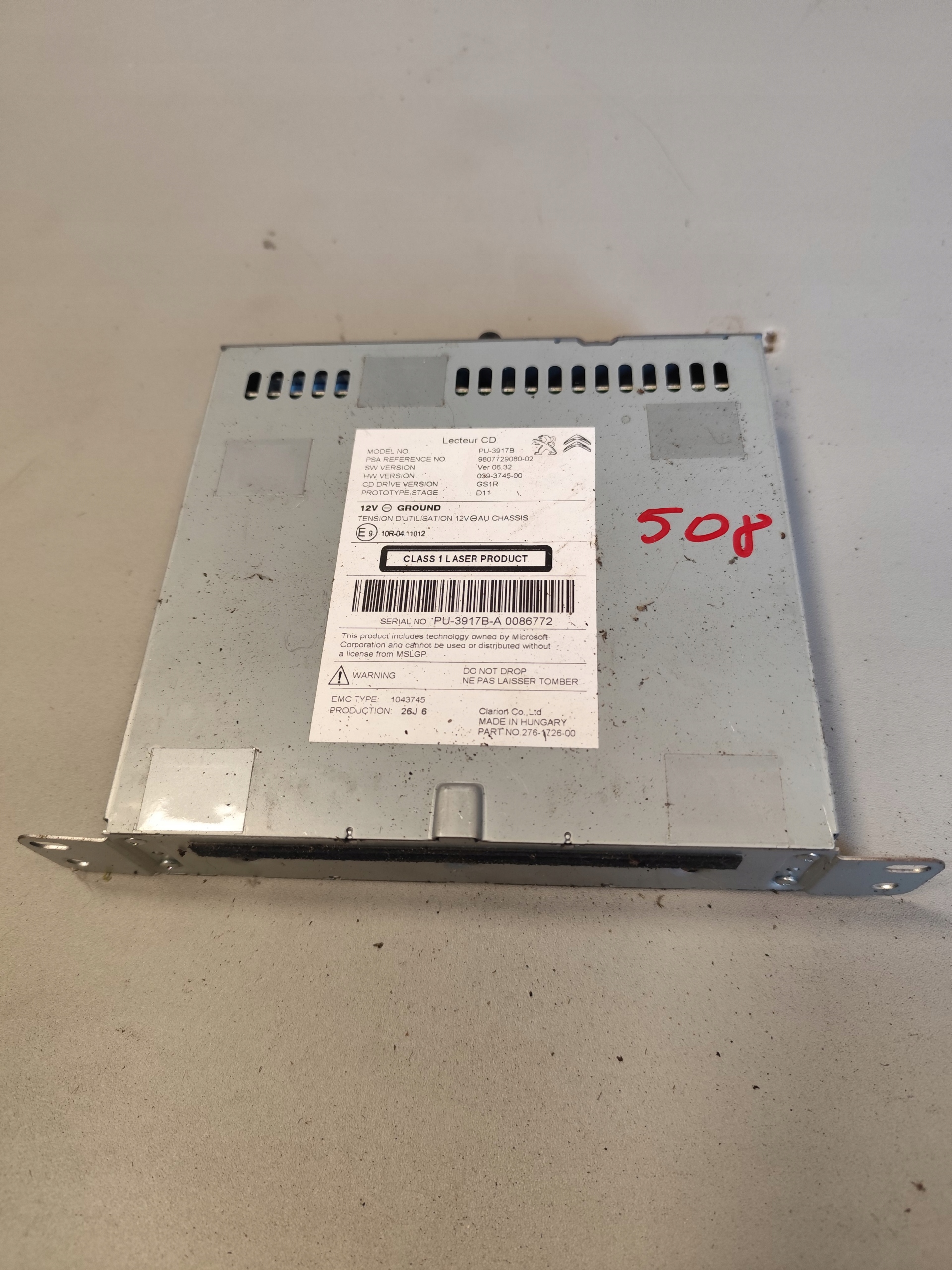 PEUGEOT 508 e LIFT lettore CD RADIO