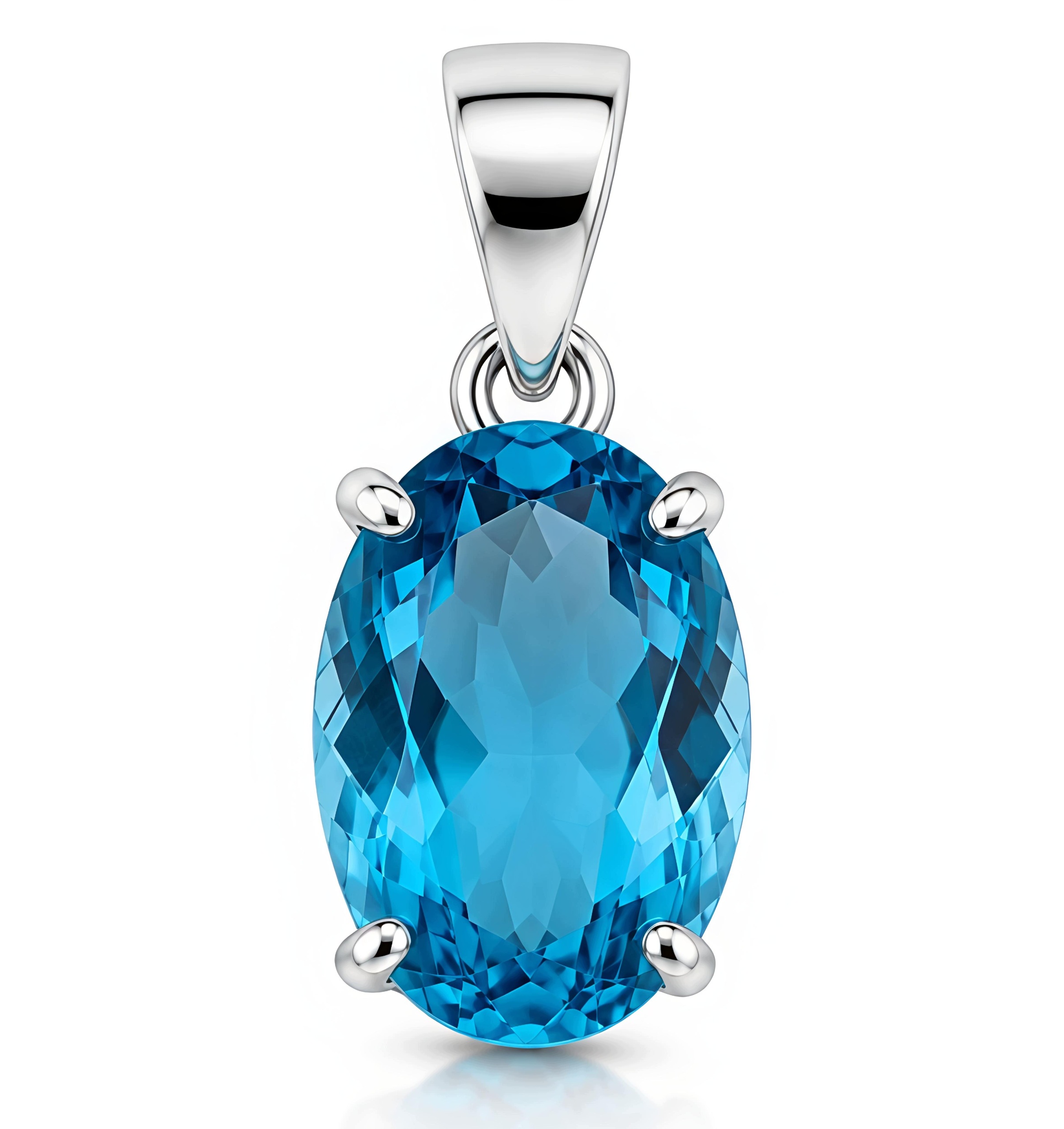 Přívěsek přívěsek modrý topaz stříbro 925 fazetovaný