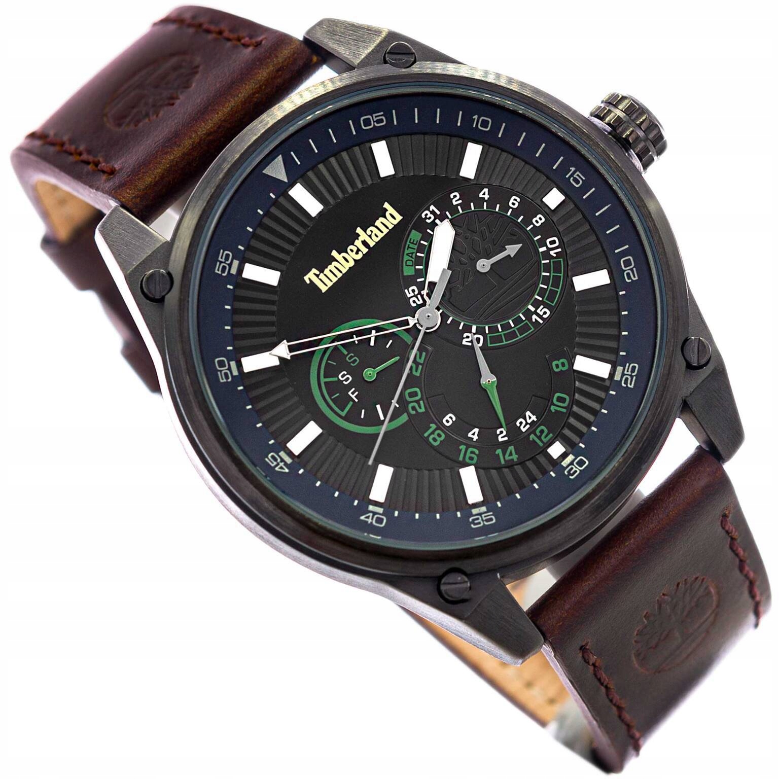 Pánské Hodinky Timberland TDWGF9000903 Dumbarton-z Hnědé Na Řemínku Datumovka