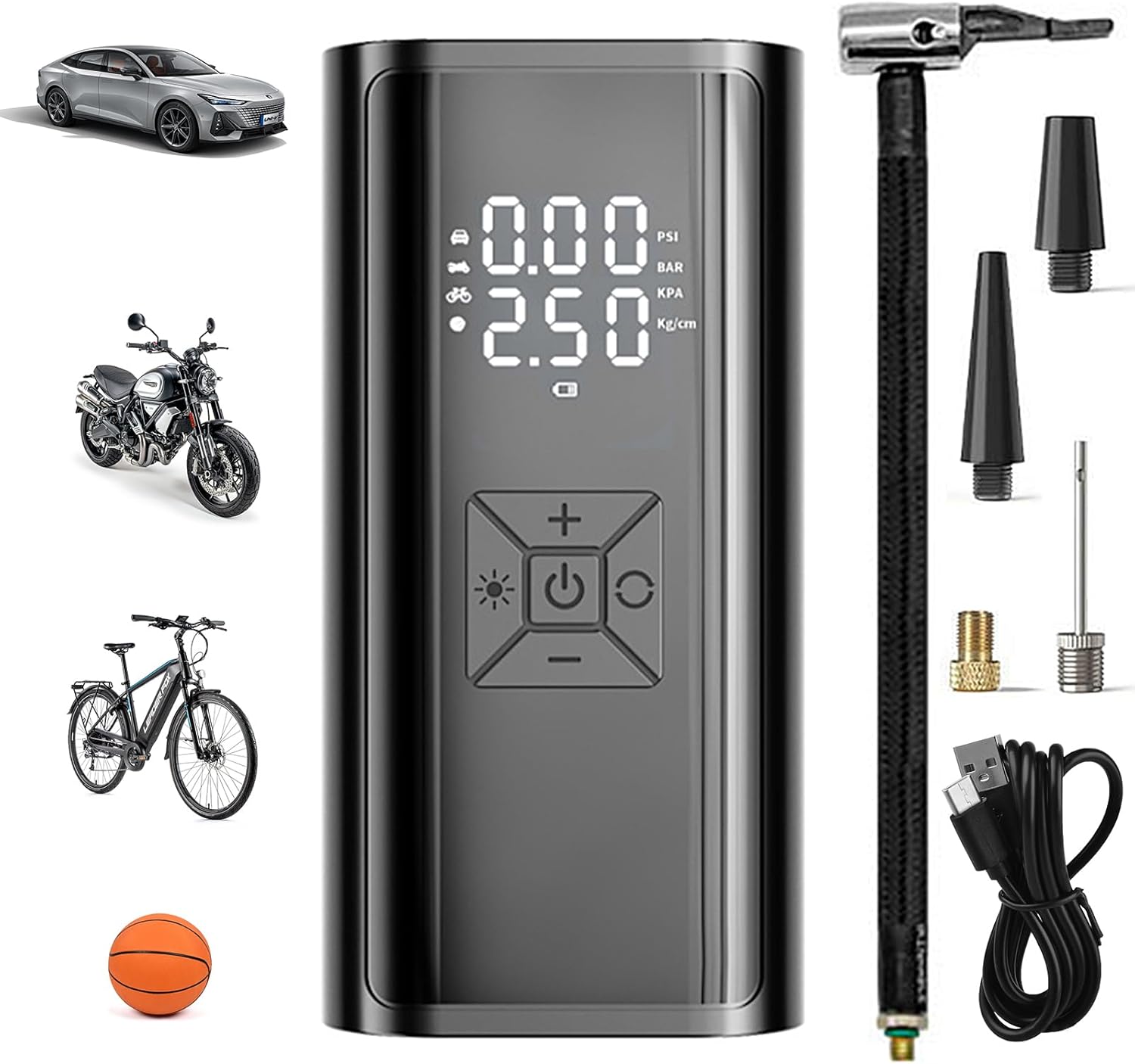 Kompresor samochodowy sprężarka pompka elektryczna przenośna do opon