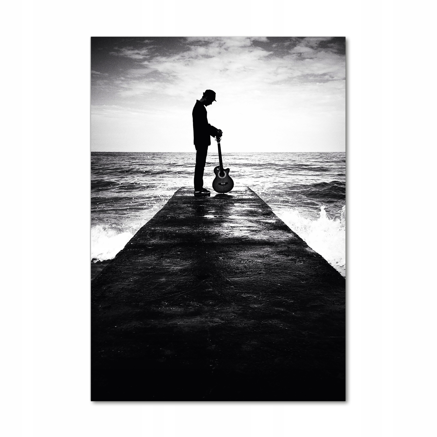 

Foto obraz akrylowy Gitarzysta na molo 70x100 cm