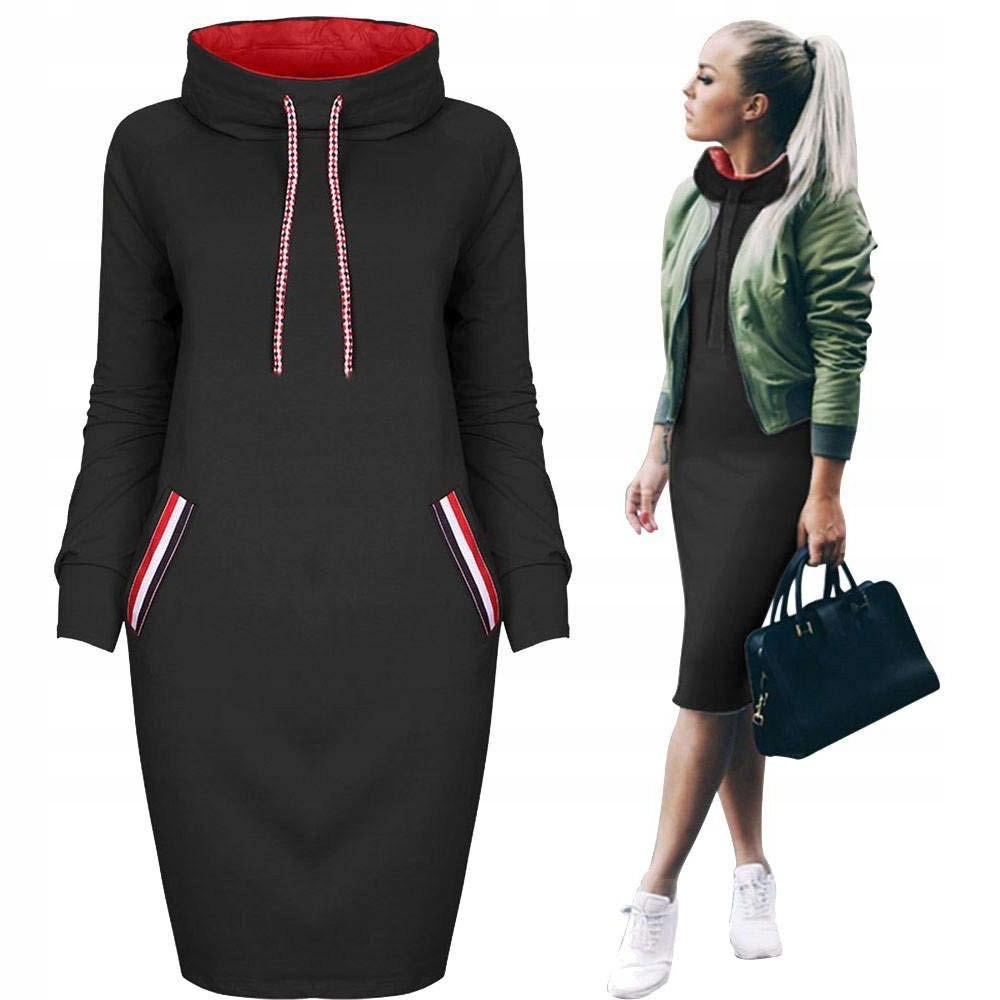 MODNA DRESOWA SUKIENKA DAMSKA TUBA DŁUGA TUNIKA WYGODNA OVERSIZE KOLORY EAN (GTIN) 5903867712954