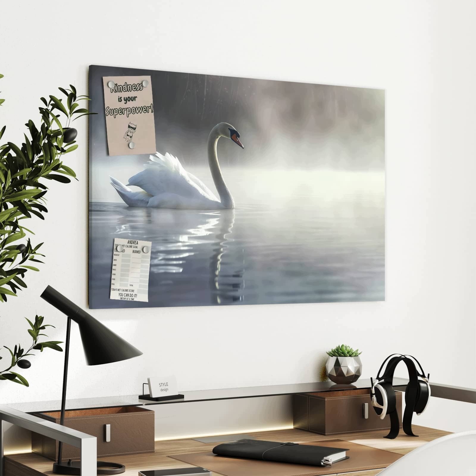Magnetická tabule Plywajoucy Labedž 90 × 60 cm