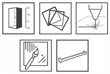 Kabina Modo SL GunMetal II 50x200 Lewa RADAWAY Wykończenie szkła przezroczyste