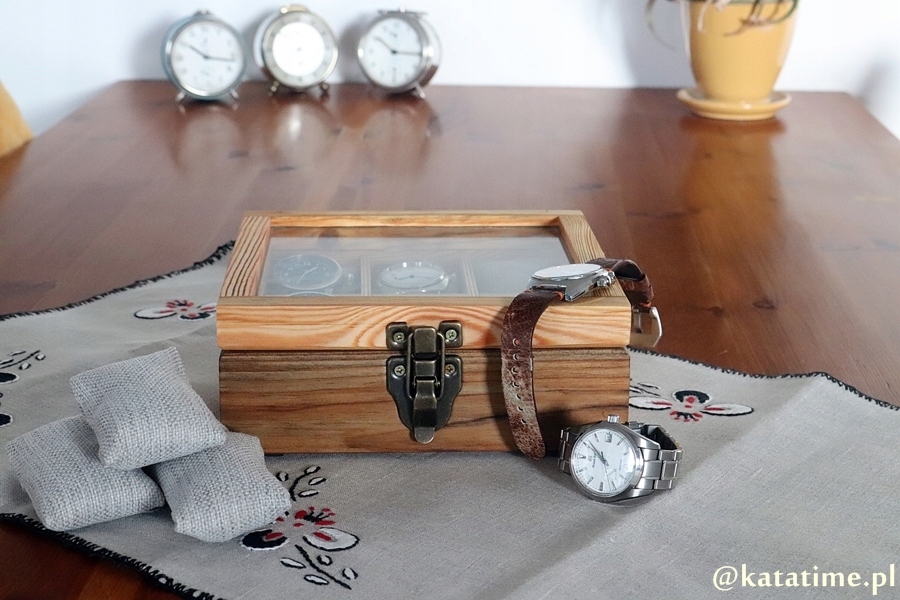 SKRZYNECZKA KASETKA PUDEŁKO BOX NA 6 ZEGARKÓW DREWNIANA ROBIONA RĘCZNIE EAN (GTIN) 90000000004650