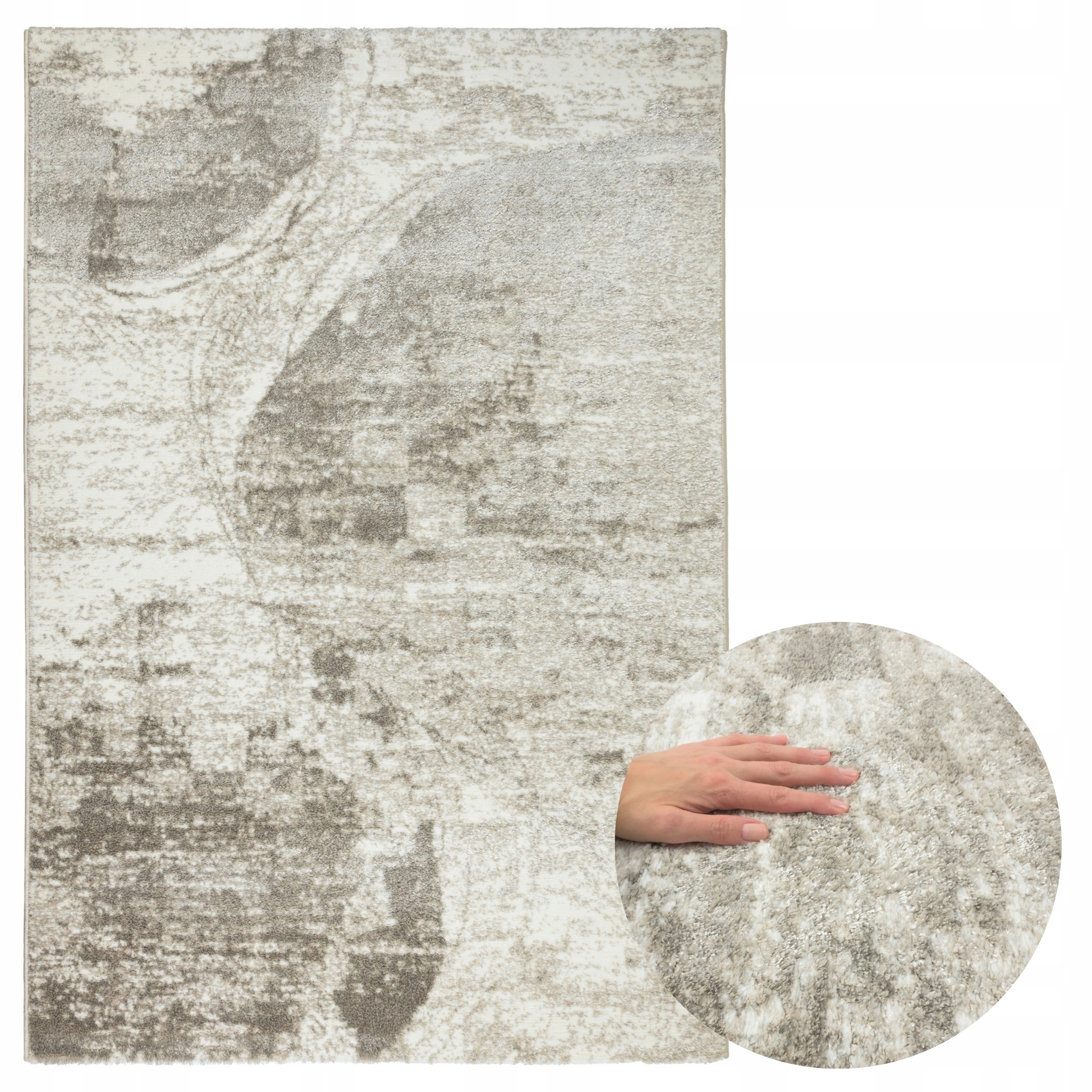 Koberec do obývacího pokoje 120x170 cm Měkký Moderní Béžový Módní Glamour Premium