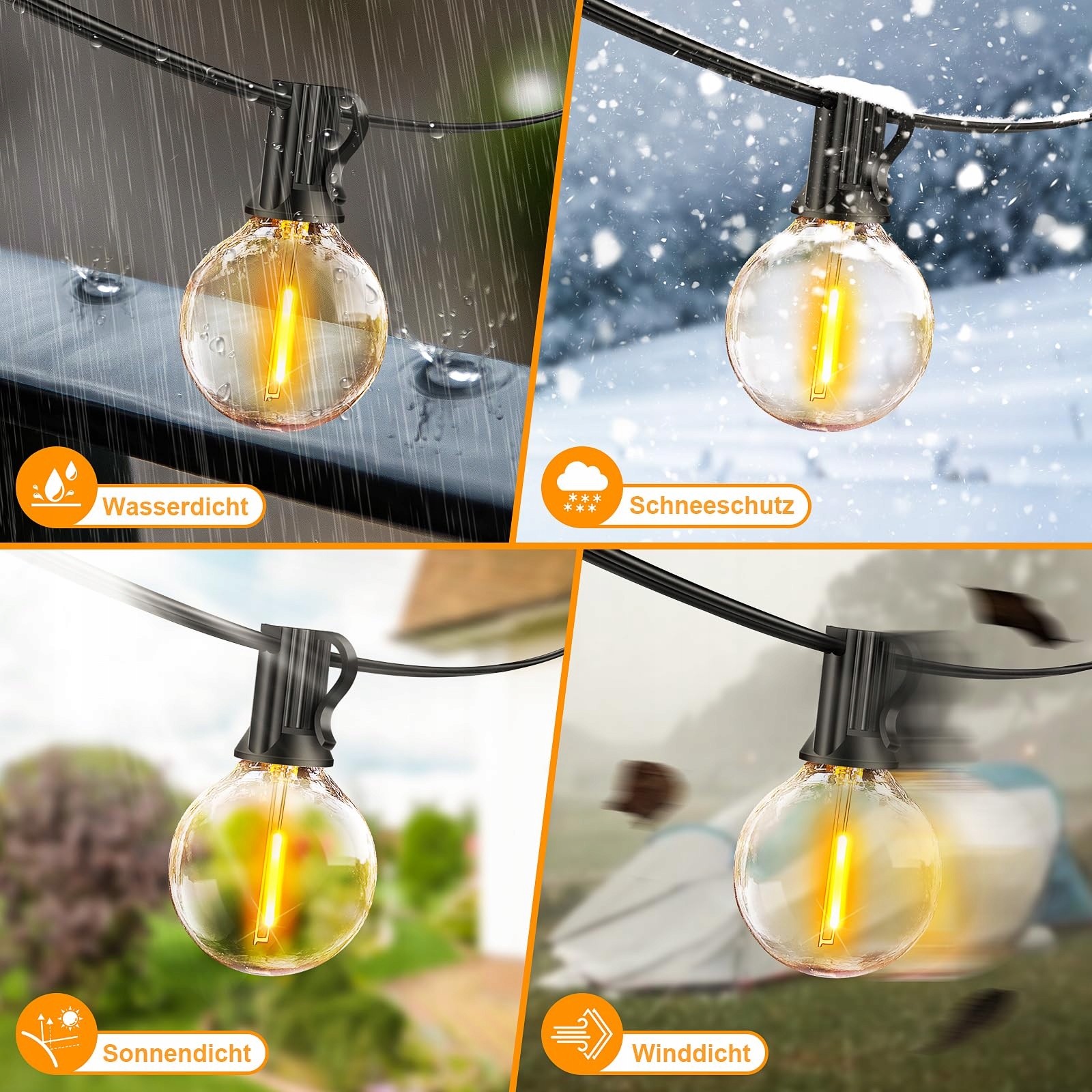 RETRO LIGHTS Girlanda Świetlna 30M Zewnętrzna Wodoodporna Dimmbar Ciepła — miniatura 4