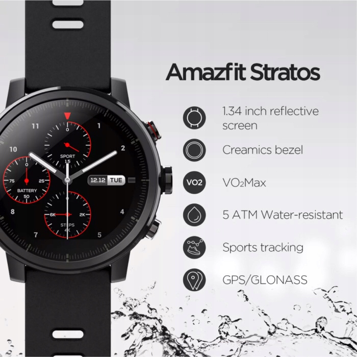 AMAZFIT STRATOS BLACK WAWA SKLEP VAT FAKTURA