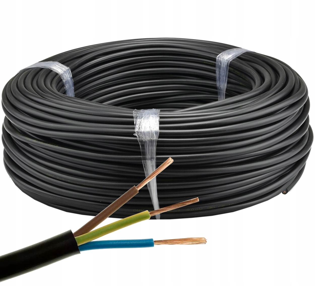 

Przewód Prądowy Kabel Omy 3x0,75 Linka Czarny 10m