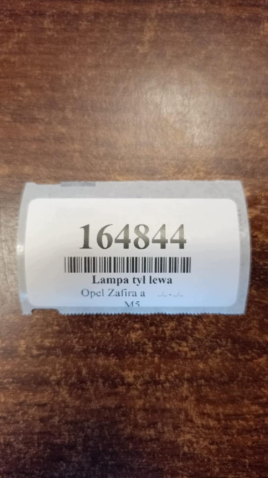 OPEL ZAFIRA A light left rear part