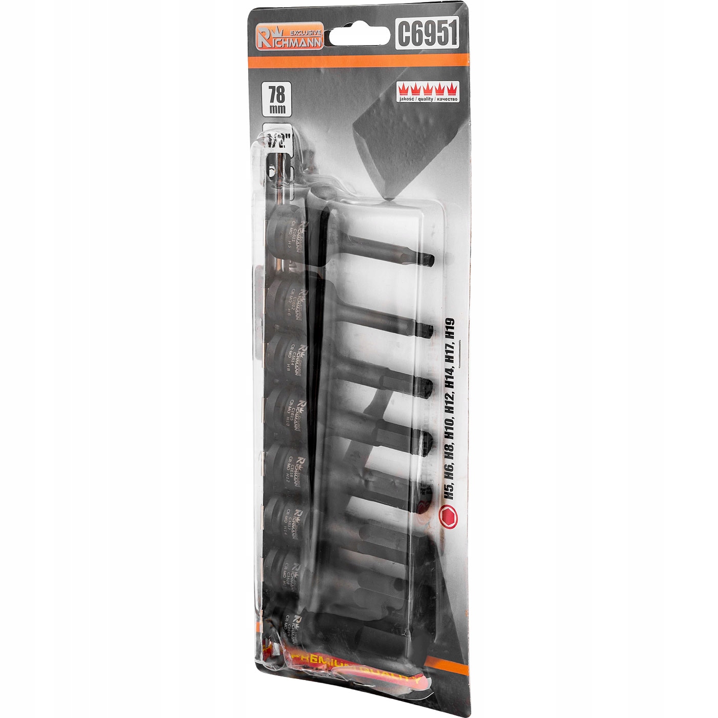 Zestaw 8 sztuk nasadek udarowych HEX H5-H19 RICHMANN C6951