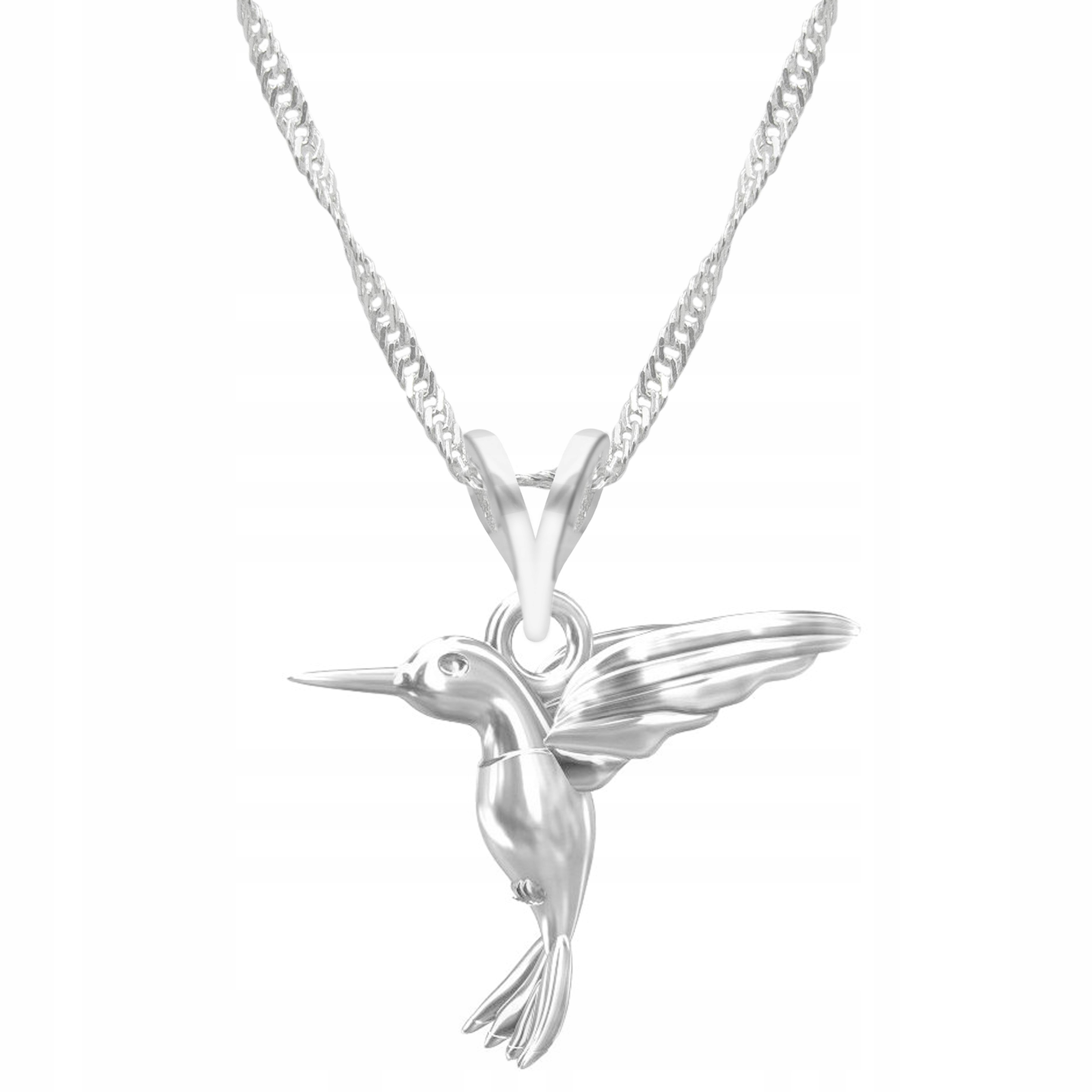 Stříbrný řetízek náhrdelník 925 Kolibřík Pták