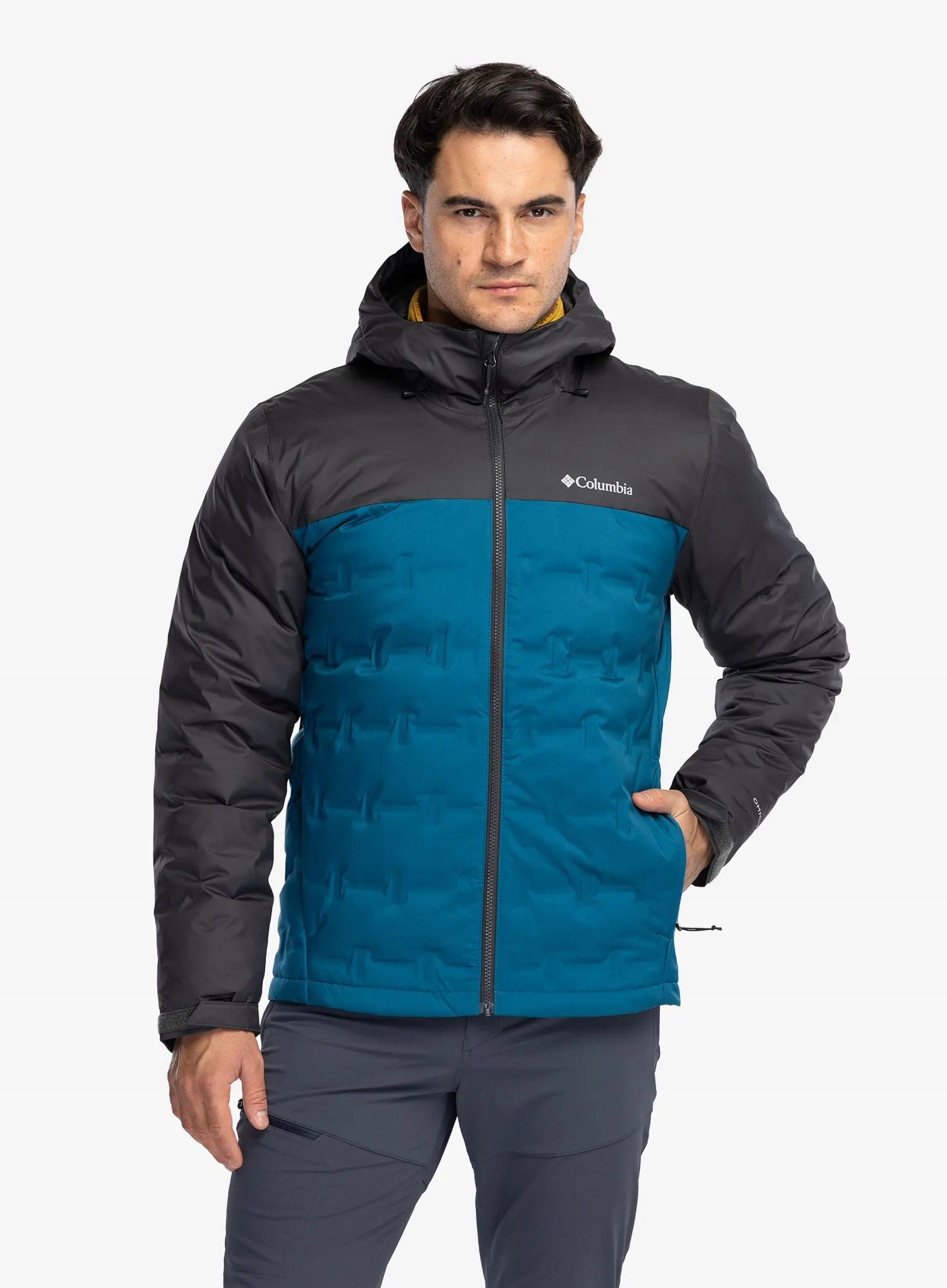 Kurtka ocieplana Columbia Grand Trek IV Down Hooded Jacket blue/shark L